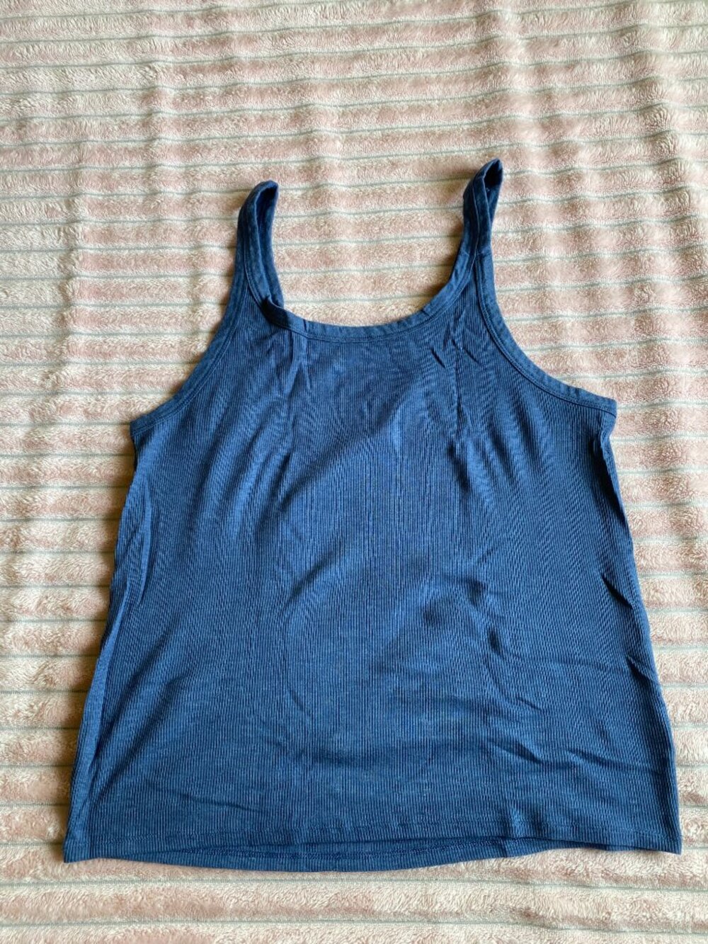 Blue Ribbed Tank Top - Picture 2 of 4